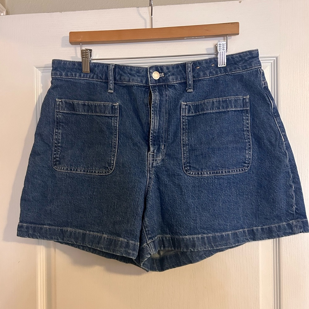 Madewell curvy high-rise sailor denim shorts